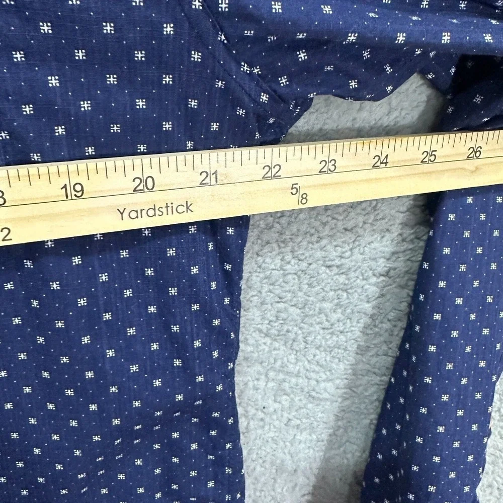 J.Crew Button Up‎ Shirt Mens Large Blue Geometric Long Sleeve Cotton Preppy